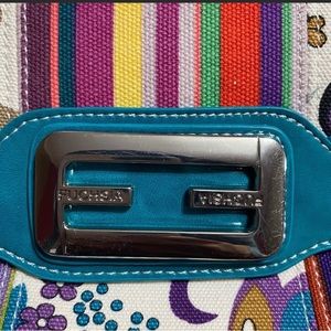 Fuchsia Paris turquoise colorful crossbody.